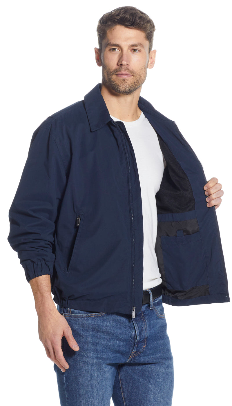 MICROFIBER ELASTIC WAIST BOMBER JACKET