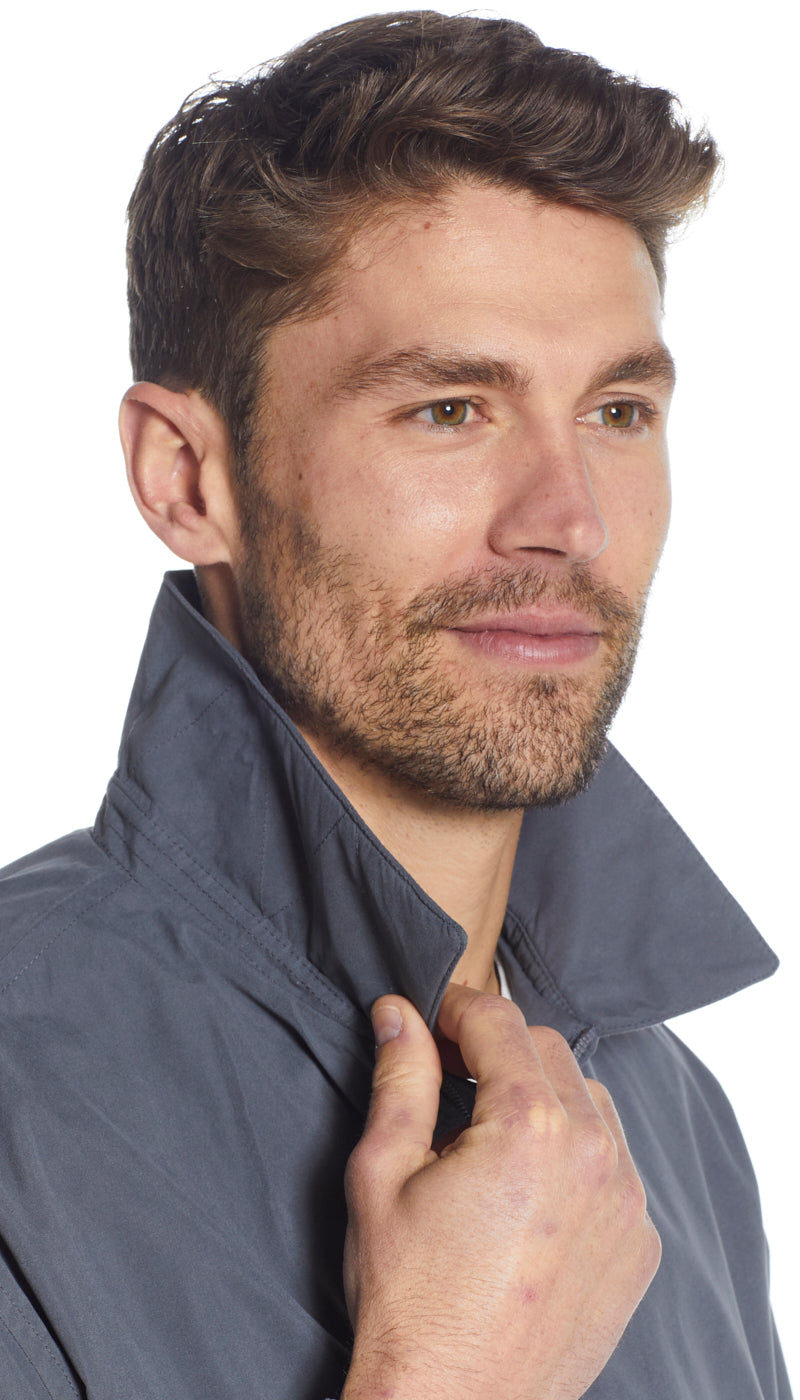 MICROFIBER ELASTIC WAIST BOMBER JACKET