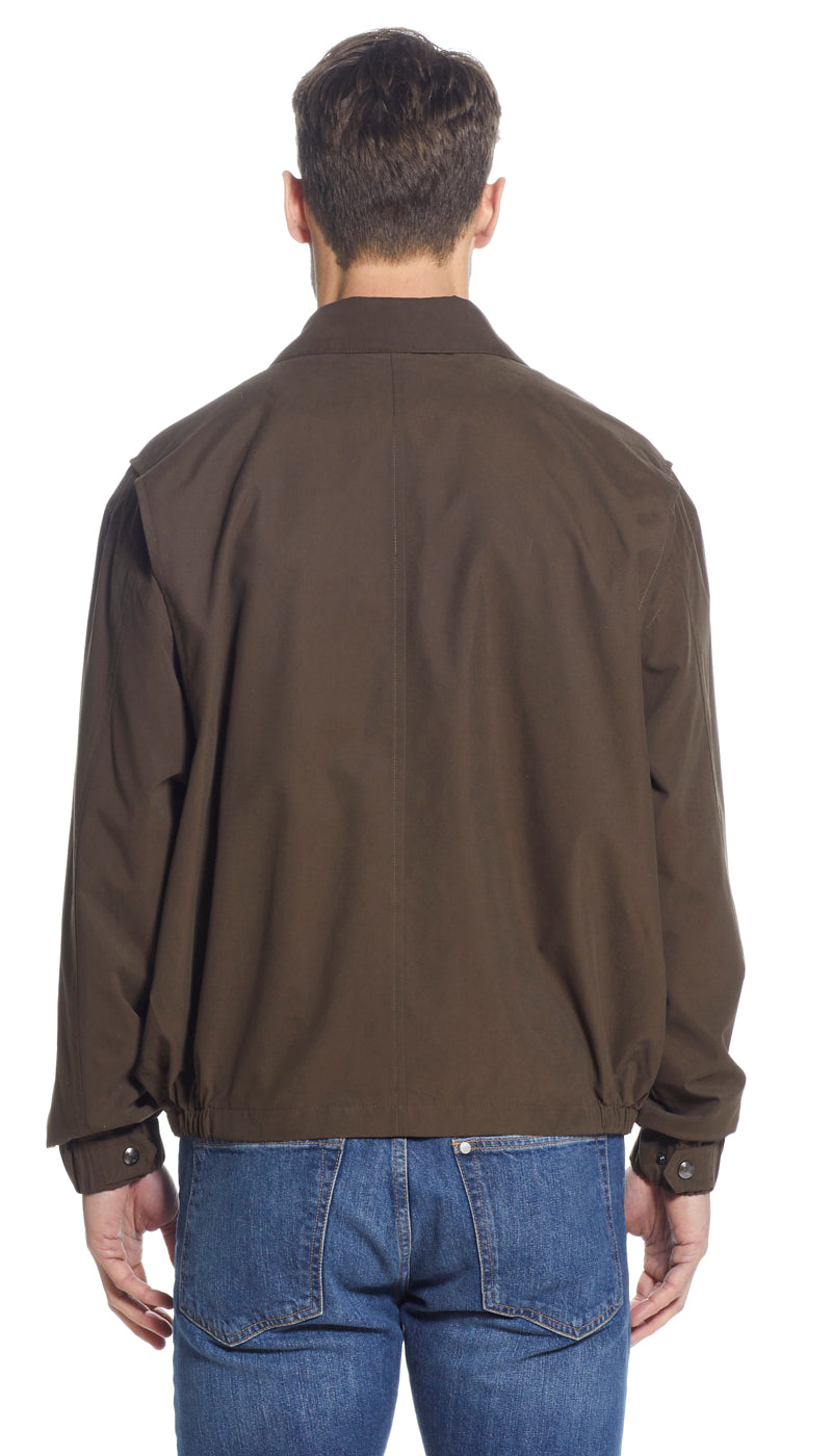MICROFIBER ELASTIC WAIST BOMBER JACKET